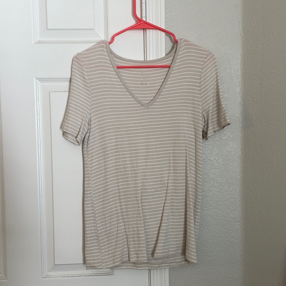 Beige striped tee